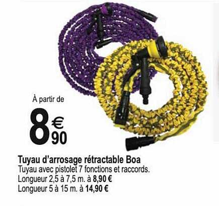 tuyau d'arrosage rétractable boa