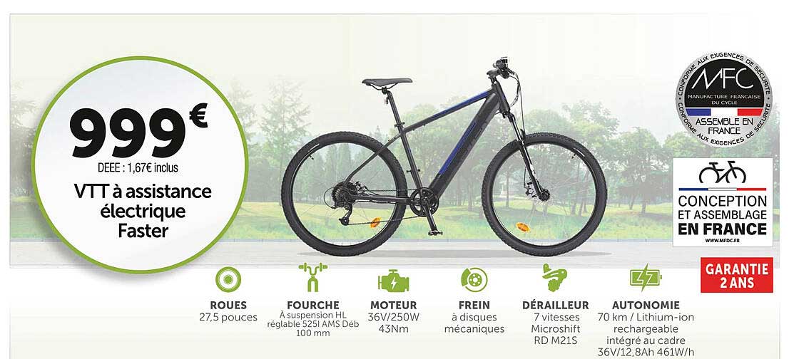 vtt à assistance électrique faster