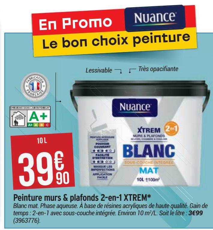 peinture murs & plafonds 2-en-1 xtrem nuance