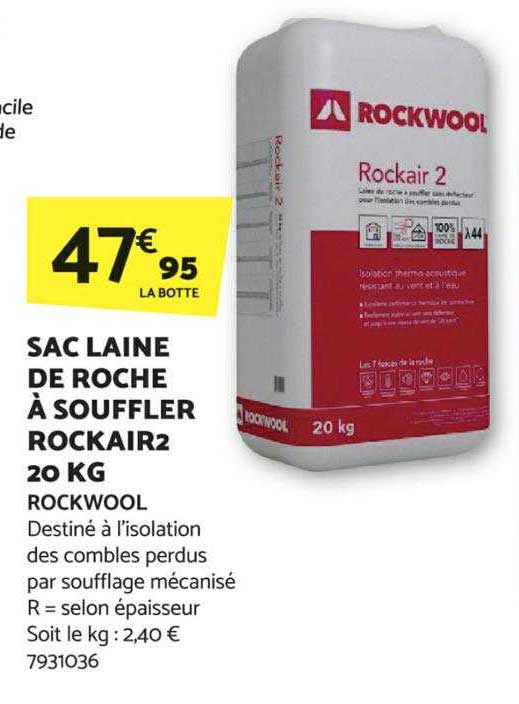 sac laine de roche à souffler rockair2 20 kg rockwool