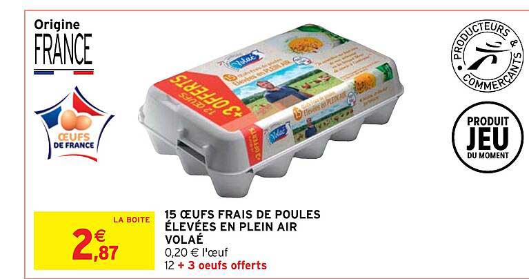 15 œufs frais de poules élevées en plein air volaé