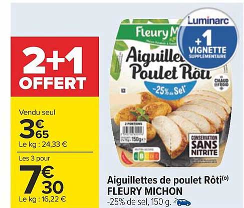 aiguillettes de poulet rôti fleury michon