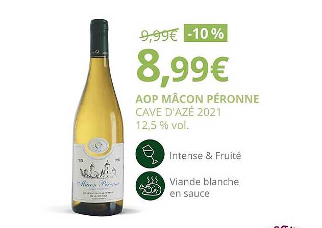 aop mâcon péronne cave d'azé 2021 12,5% vol.