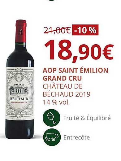aop saint émilion grand cru château de béchaud 2019 14% vol.