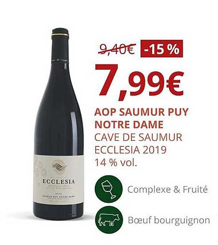 aop saumur puy notre dame cave de saumur ecclesia 2019 14% vol.