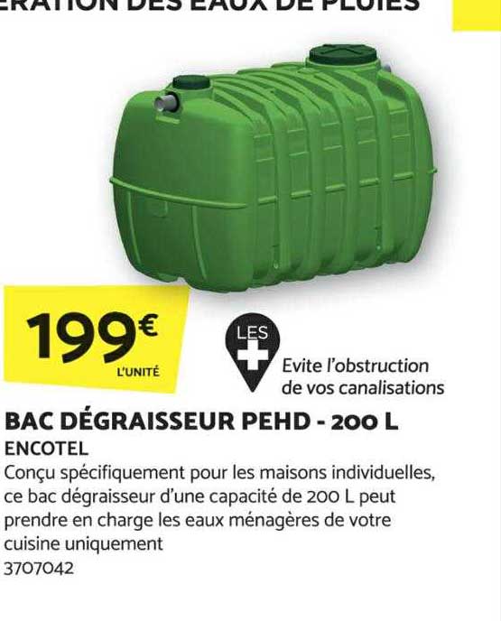 bac dégraisseur pehd - 200l encotel