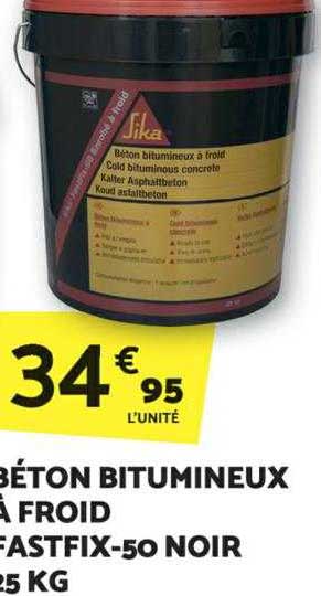 béton bitumineux à froid fastfix-50 noir 25 kg sika