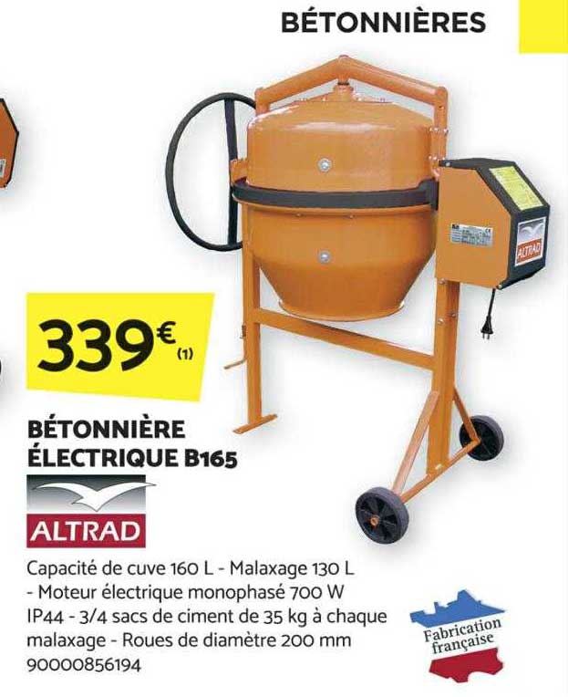 bétonnière électrique b165 altrad