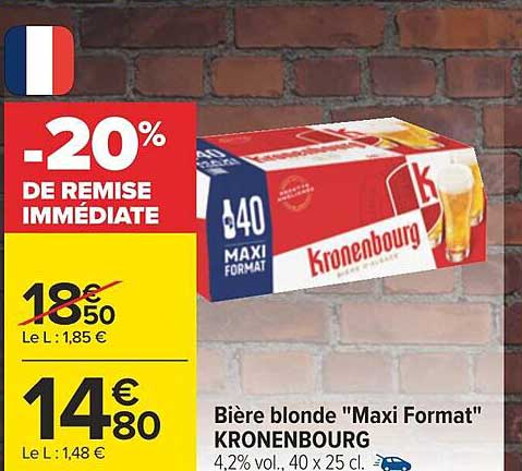 bière blonde "maxi format" kronenbourg