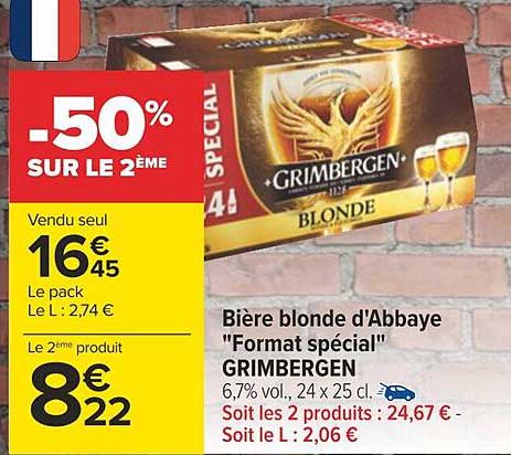 bière blonde d'abbaye "format spécial" grimbergen
