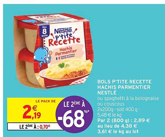 bols p'tite recette hachis parmentier nestlé
