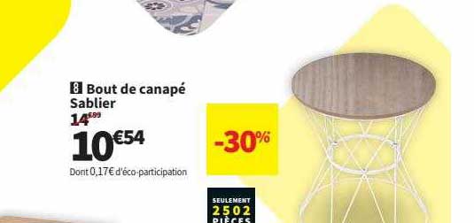 bout de canapé sablier