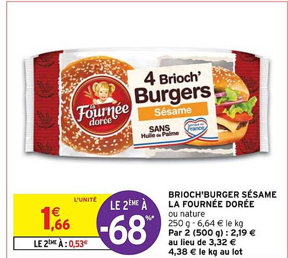 brioch'burger sésame la fournée dorée