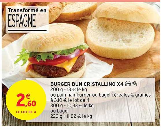 burger bun cristallino x 4