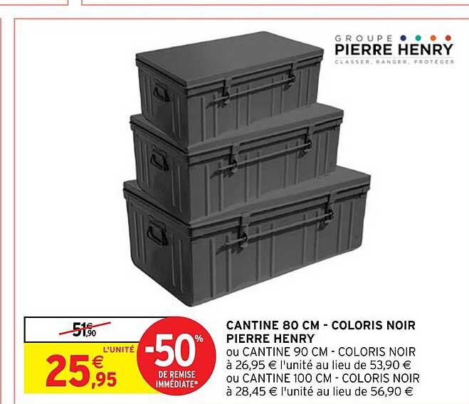 cantine 80 cm - coloris noir pierre henry