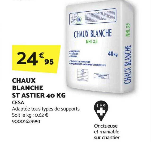 chaux blanche st astier 40 kg cesa