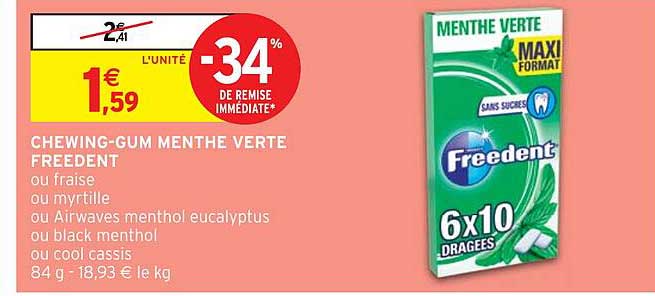 chewing-gum menthe verte freedent