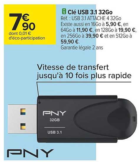 clé usb 3.1 32go pny
