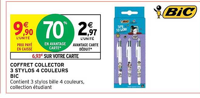 Coffret Collector 3 Stylos 4 Couleurs Bic