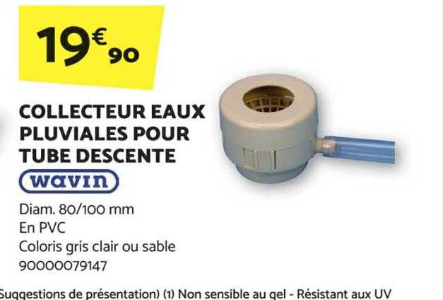 collecteur eaux pluviales pour tube descente wavin