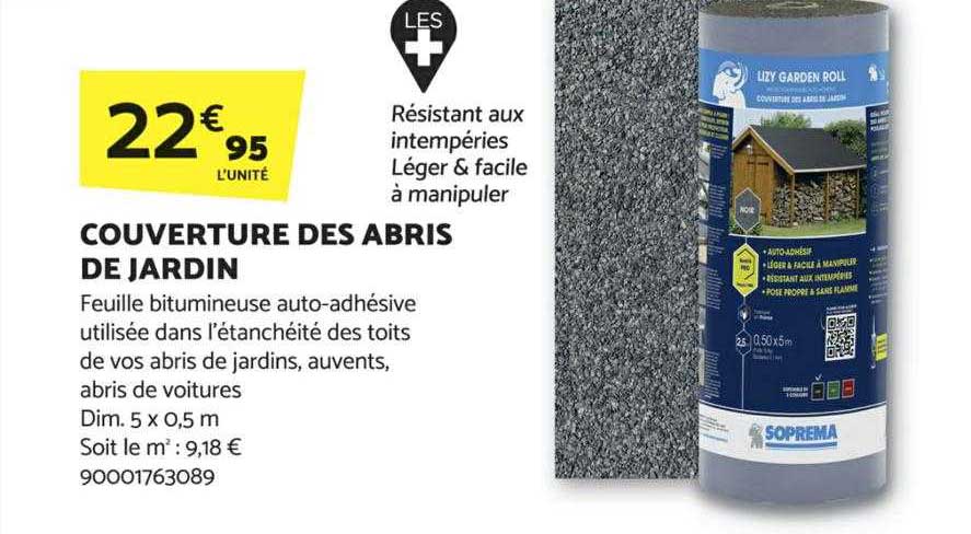 couverture des abris de jardin