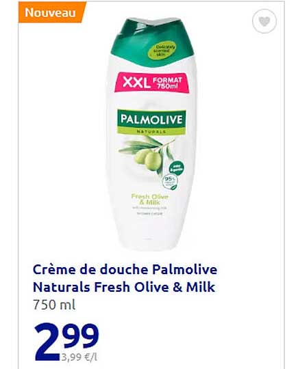 crème de douche palmolive naturals fresh olive & milk