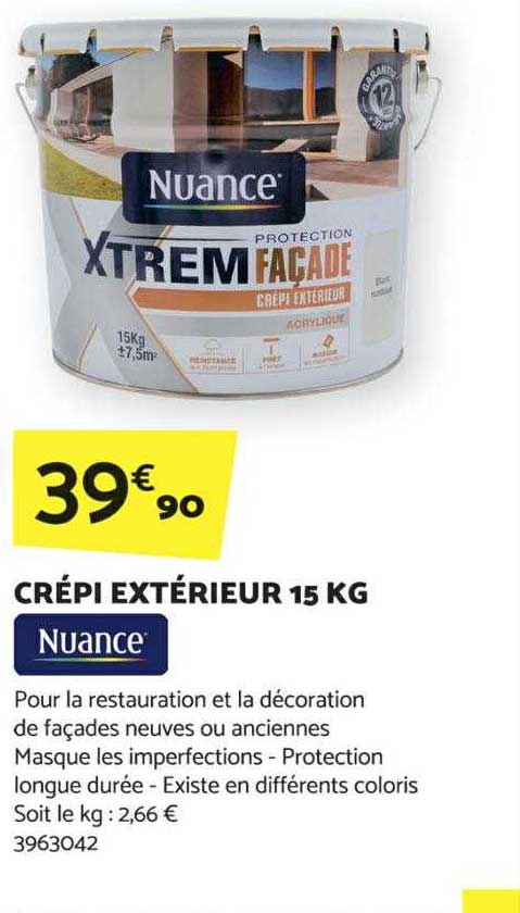 Crépi Extérieur 15 Kg Nuance