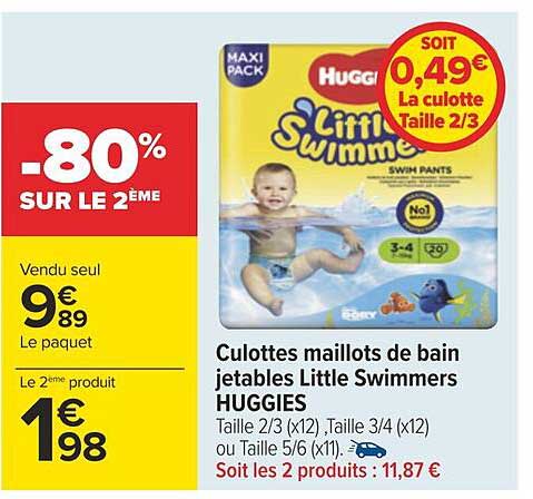 culottes maillots de bain jetables little swimmers huggies