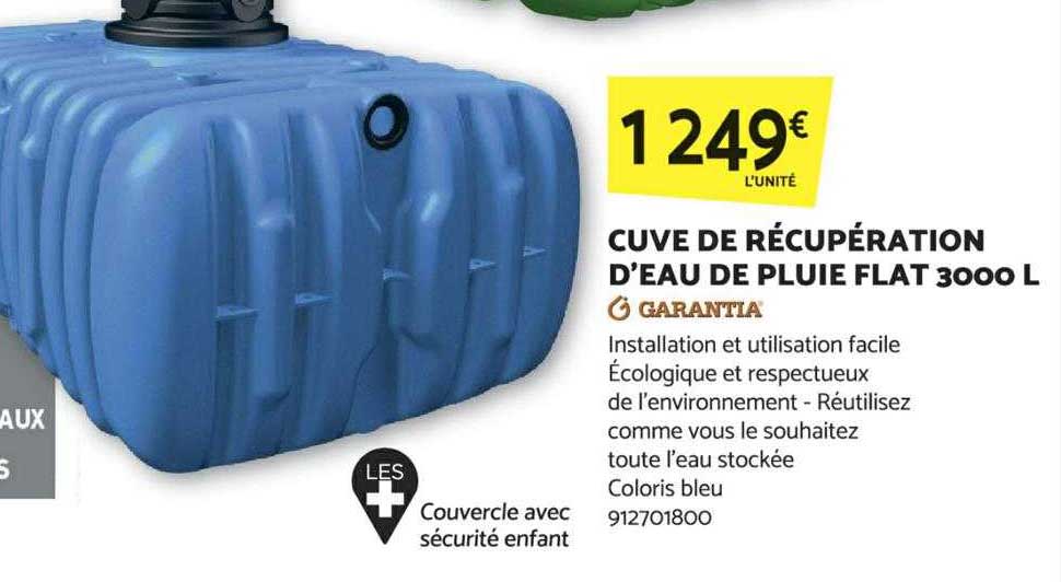 Cuve De Récupération D'eau De Pluie Flat 3000l