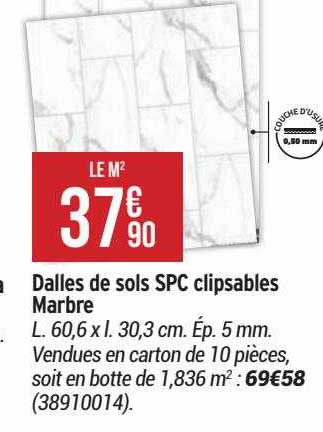 Dalles De Sols Spc Clipsables Marbre