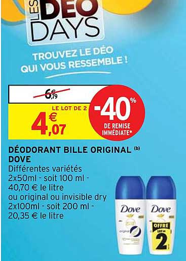 Déodorant Bille Original Dove