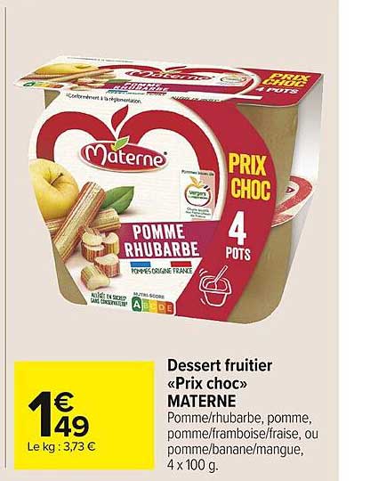 Dessert Fruitier «prix Choc» Materne