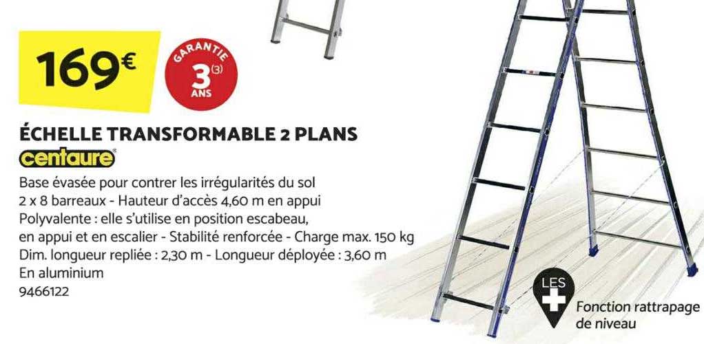 échelle transformable 2 plans centaure
