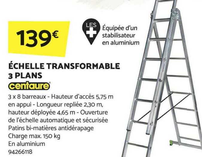 échelle transformable 3 plans centaure