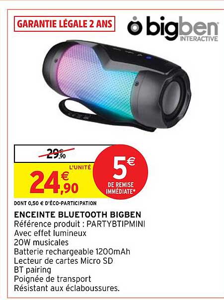 Enceinte Bluetooth Bigben