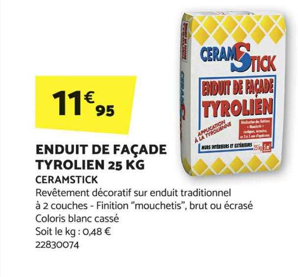 Enduit De Façade Tyrolien 25 Kg Ceramstick