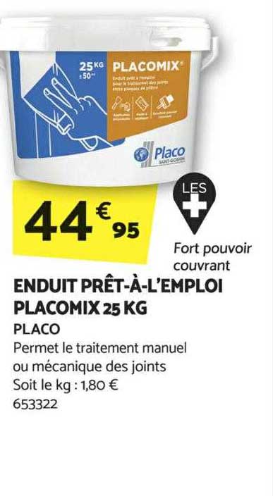 enduit prêt-à-l'emploi placomix 25 kg placo