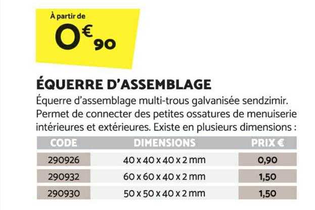 équerre d'assemblage