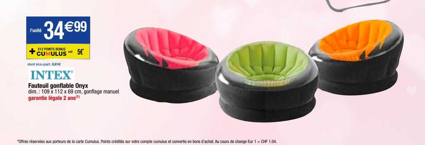 Fauteuil Gonflable Onyx Intex