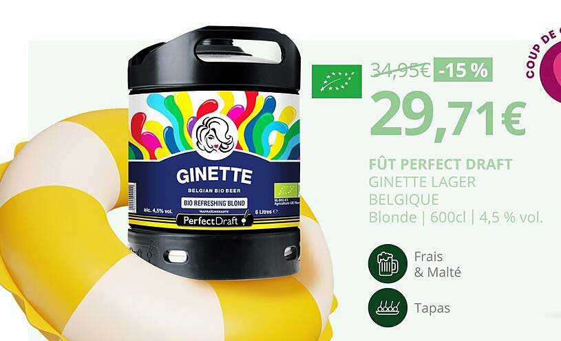 fût perfect draft ginette lager belgique blonde