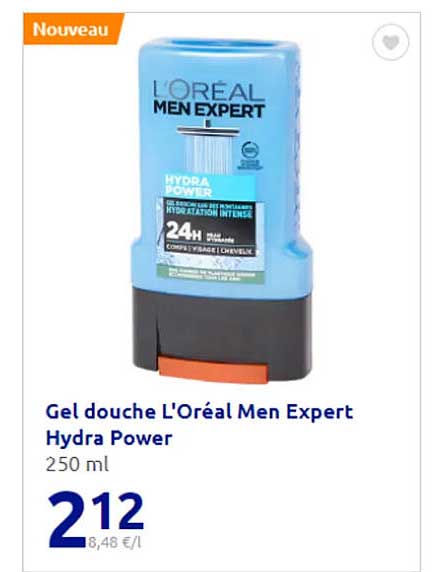 gel douche l'oréal men expert hydra power
