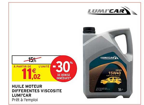 huile moteur différentes viscosite lumi'car