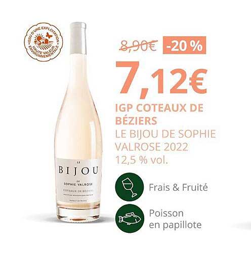 igp côteaux de béziers le bijou de sophie valrose 2022 12,5% vol.
