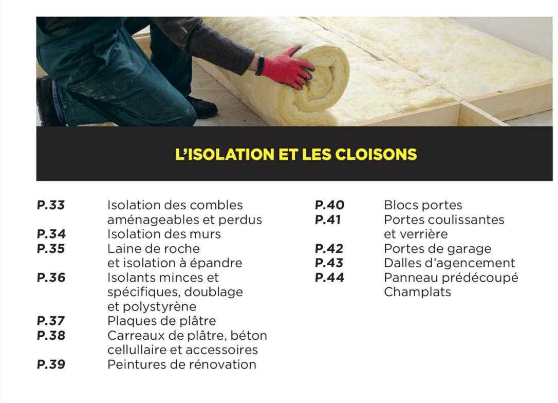 l'isolation et les cloisons