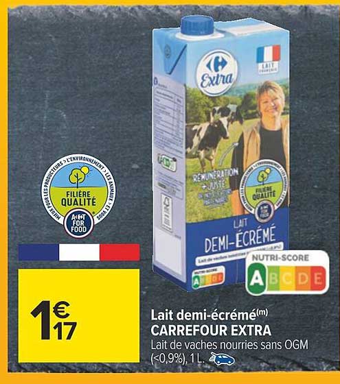 lait demi-écrémé carrefour extra