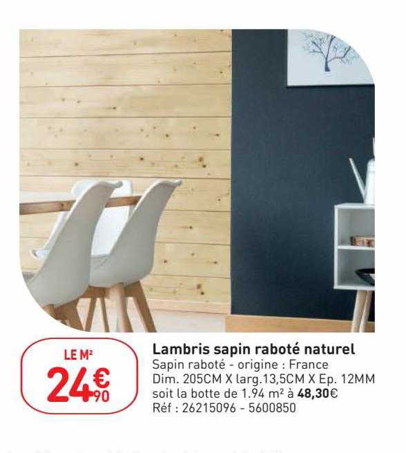 lambris sapin raboté naturel