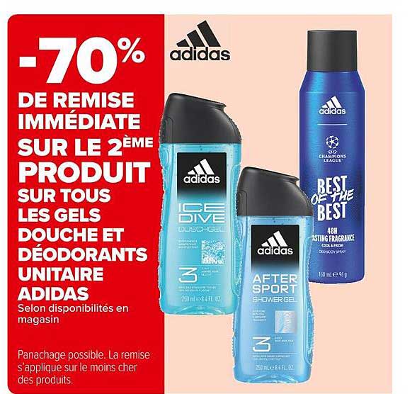 les gels douche et déodorants unitaire adidas