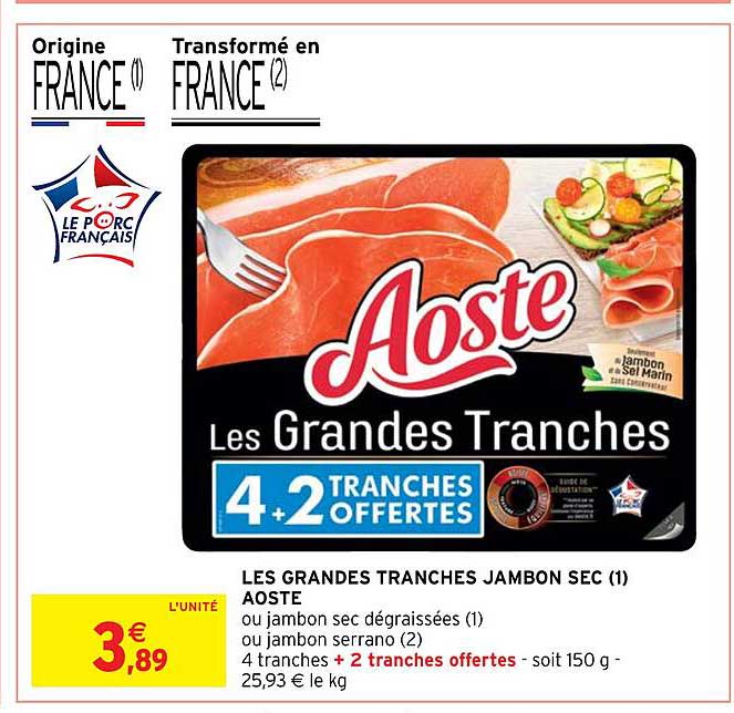 les grandes tranches jambon sec aoste