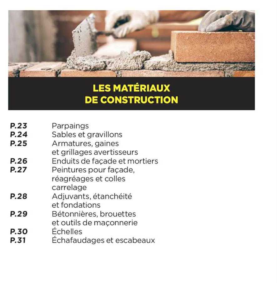 les matériaux de construction