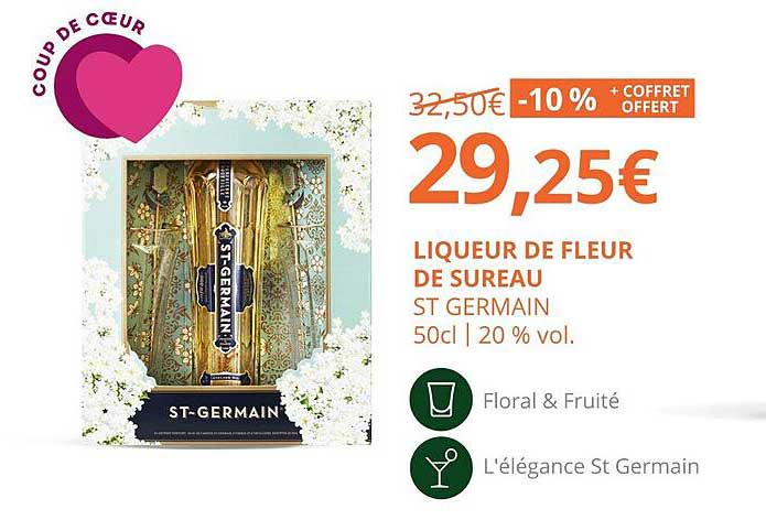 liqueur de fleur de sureau st germain 50cl 20% vol.
